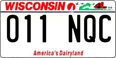 WI license plate 011NQC