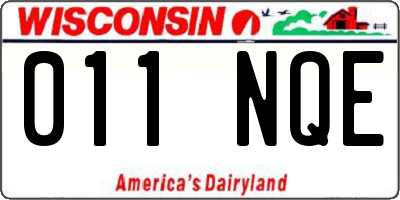 WI license plate 011NQE