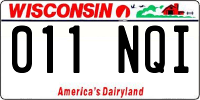 WI license plate 011NQI