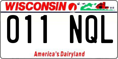 WI license plate 011NQL
