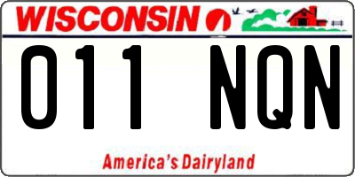 WI license plate 011NQN
