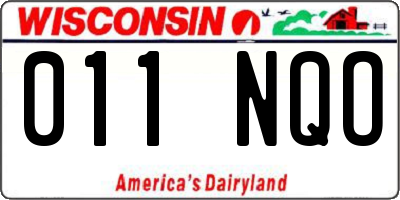 WI license plate 011NQO