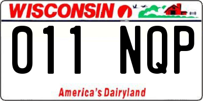 WI license plate 011NQP