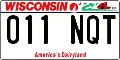 WI license plate 011NQT