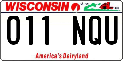 WI license plate 011NQU