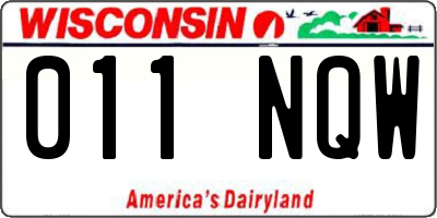 WI license plate 011NQW