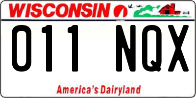 WI license plate 011NQX