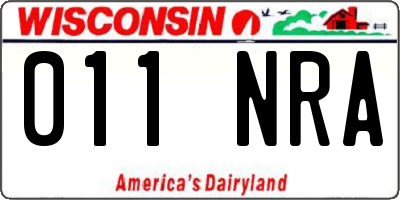 WI license plate 011NRA