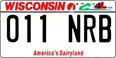 WI license plate 011NRB