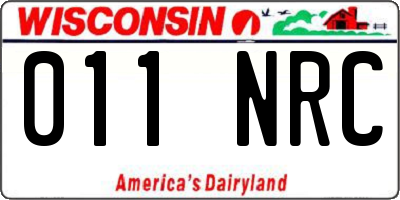 WI license plate 011NRC