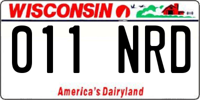 WI license plate 011NRD