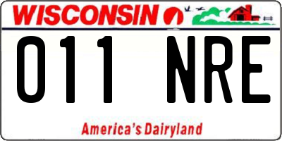 WI license plate 011NRE
