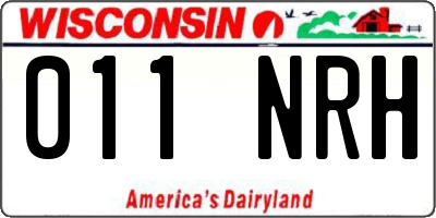 WI license plate 011NRH
