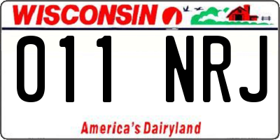 WI license plate 011NRJ