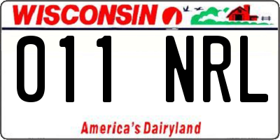 WI license plate 011NRL