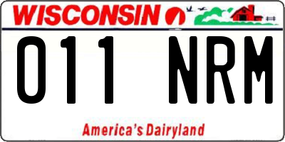 WI license plate 011NRM
