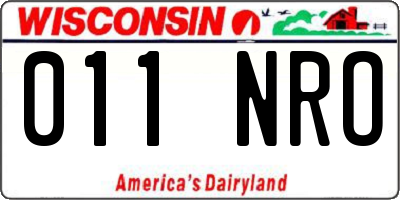 WI license plate 011NRO