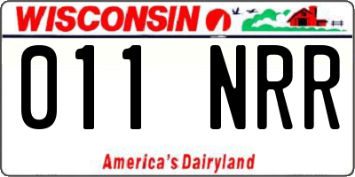 WI license plate 011NRR