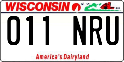 WI license plate 011NRU