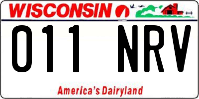 WI license plate 011NRV