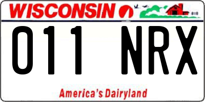 WI license plate 011NRX