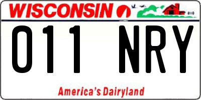 WI license plate 011NRY