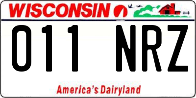 WI license plate 011NRZ