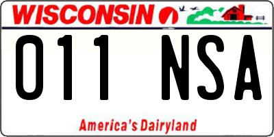 WI license plate 011NSA