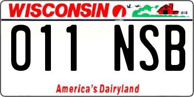 WI license plate 011NSB