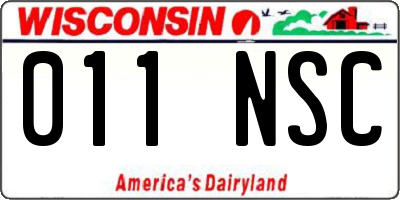 WI license plate 011NSC