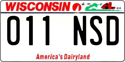 WI license plate 011NSD