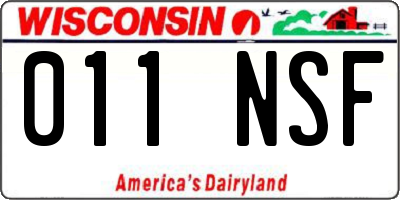 WI license plate 011NSF