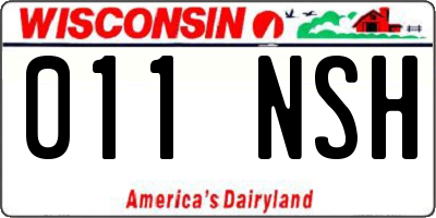 WI license plate 011NSH