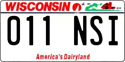 WI license plate 011NSI