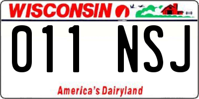 WI license plate 011NSJ