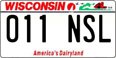 WI license plate 011NSL