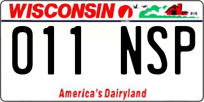 WI license plate 011NSP