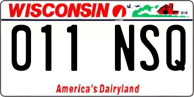 WI license plate 011NSQ