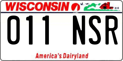 WI license plate 011NSR