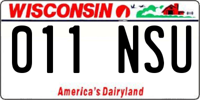 WI license plate 011NSU