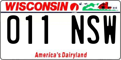 WI license plate 011NSW