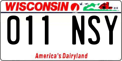 WI license plate 011NSY