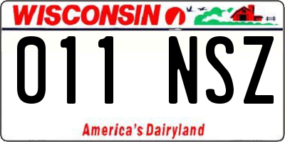 WI license plate 011NSZ