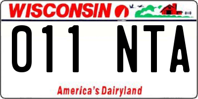 WI license plate 011NTA