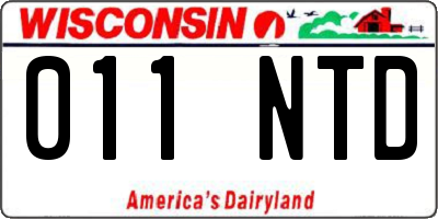WI license plate 011NTD
