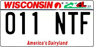 WI license plate 011NTF