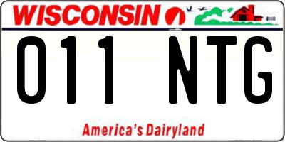 WI license plate 011NTG