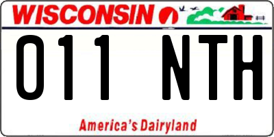 WI license plate 011NTH