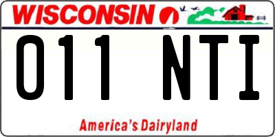 WI license plate 011NTI