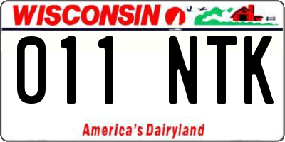 WI license plate 011NTK